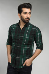 Black & Green Check Casual Shirt CM-YD-2485  CS